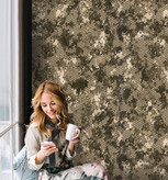 نمونه اجرا شده کاغذدیواری پتینه طرح هندسی کد 8035