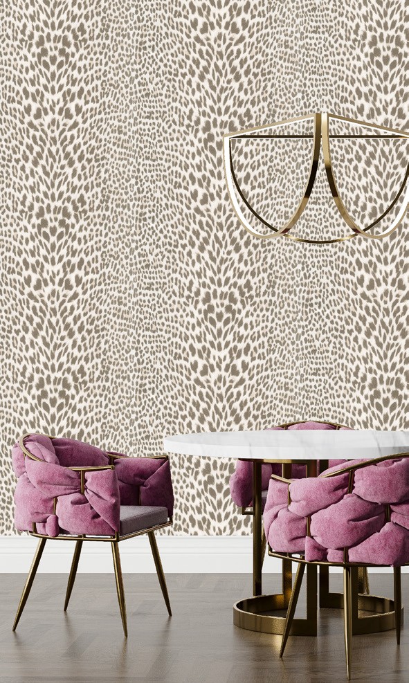 نمونه اجرا شده کاغذدیواری طرح پلنگی کد 8074