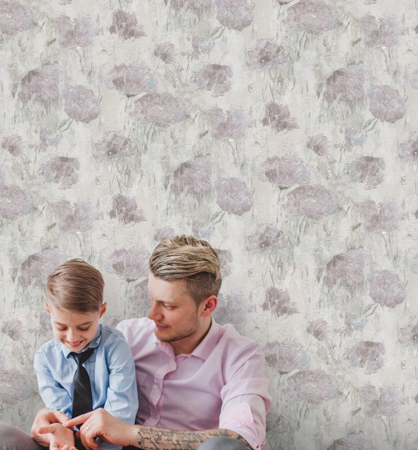 نمونه اجرا شده کاغذدیواری پتینه گلدار کد 8080