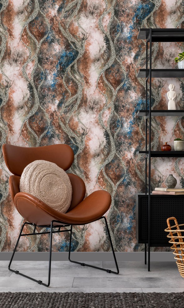 نمونه اجراشده کاغذدیواری طرح انتزاعی کد 8084