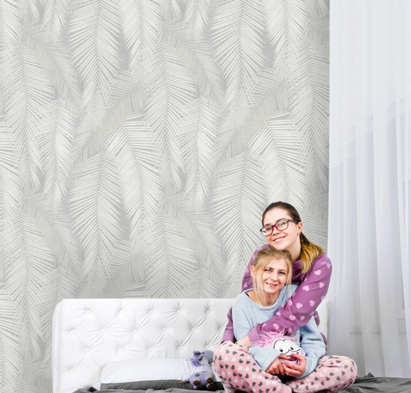 نمونه اجرا شده کاغذدیواری طرح برگ کد 8087