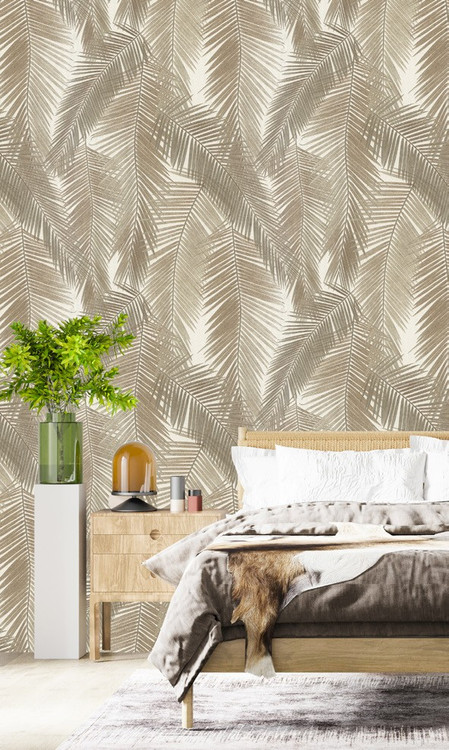 نمونه اجرا شده کاغذدیواری طرح برگ کد 8091