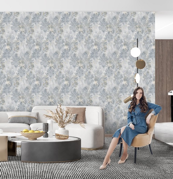 نمونه اجرا شده کاغذدیواری طرح داماسک کد 8111