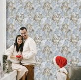 نمونه اجراشده کاغذدیواری طرح داماسک کد 8112