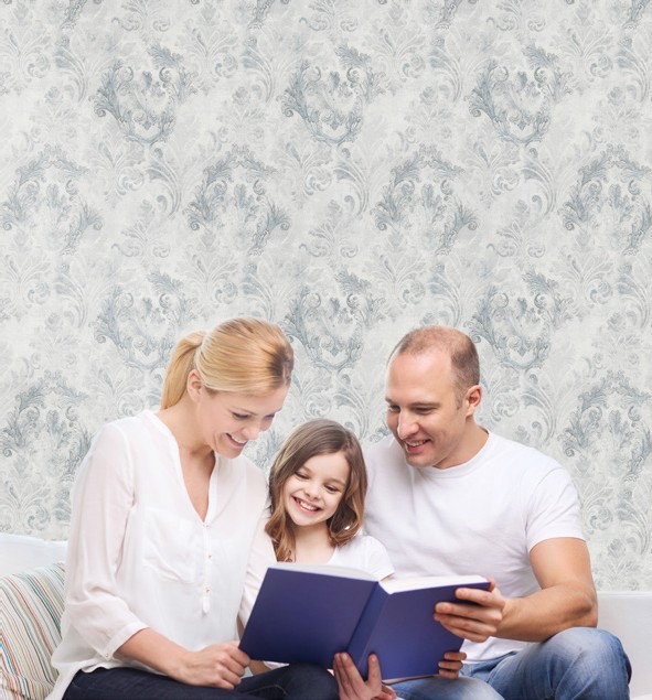 نمونه اجراشده کاغذدیواری طرح داماسک کد 8110