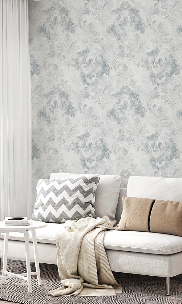 نمونه اجراشده کاغذدیواری طرح داماسک کد 8110