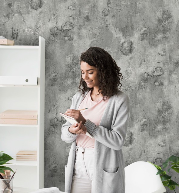 نمونه اجرا شده کاغذدیواری طرح بتن کد 8139