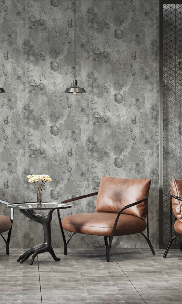 نمونه اجرا شده کاغذدیواری طرح بتن کد 8139