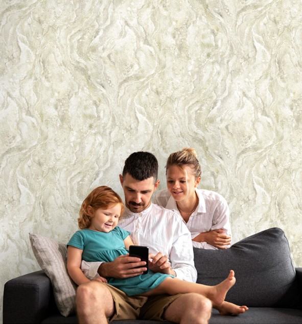 نمونه اجرا شده کاغذ دیواری طرح بتن کد ۸۱۴۲