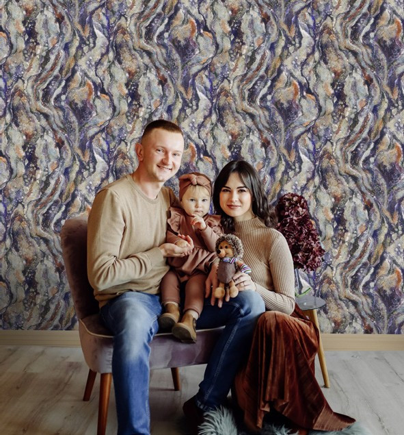 نمونه اجرا شده کاغذ دیواری طرح بتن کد ۸۱۴4