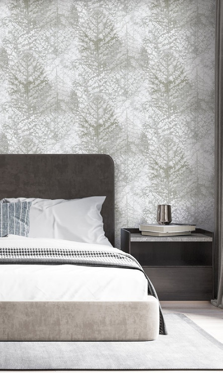 نمونه اجرا شده کاغذ دیواری طرح برگ کد ۸۱50